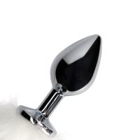 Ouch! Vossenstaart met metalen buttplug - Wit, afbeelding 7