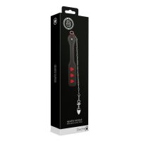 Ouch! Hartjes paddle met metalen buttplug - Zwart, afbeelding 2