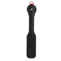 Ouch! Hartjes paddle met metalen buttplug - Zwart, afbeelding 6