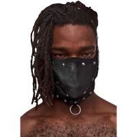 Male Power Triton - Masker met verstelbare hals en ring aan de voorkant - Eén maat - Zwart