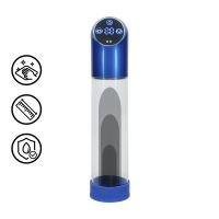 Pumped automatische waterdichte penispomp - Metaalblauw