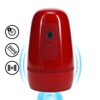 Pumped Pulsar - Zuigende en vibrerende masturbator pomp met onderdruk - Metallic rood