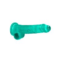 RealRock realistische dildo met ballen - 21 cm - Turkoois, afbeelding 3