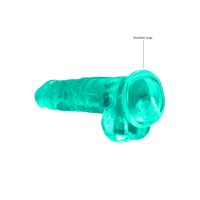 RealRock realistische dildo met ballen - 21 cm - Turkoois, afbeelding 4