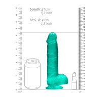 RealRock realistische dildo met ballen - 21 cm - Turkoois, afbeelding 7