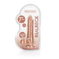 RealRock dildo met ballen - 17 cm - Bruin, afbeelding 2