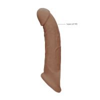 RealRock Penis sleeve - 23 cm - Bruin, afbeelding 5
