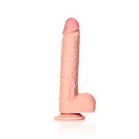 RealRock Rechte realistische dildo met ballen en zuignap - 25,5 cm - Huidskleur, afbeelding 3