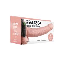 RealRock Vibrerende Holle Strap-On met Ballen - 23 cm - Flesh, afbeelding 2