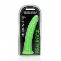 RealRock Slim Realistische Dildo met Zuignap - Glow in the Dark - 22,5 cm, afbeelding 2