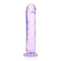 RealRock Rechte realistische dildo met zuignap - 20 cm - Paars