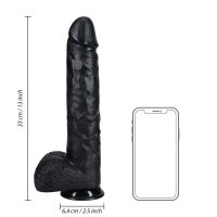 RealRock Extra Large Straight - XXL dildo met balzak - 33 cm - Zwart, afbeelding 7