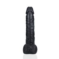 RealRock Extra Large Straight - XXL dildo met balzak - 35,5 cm - Zwart, afbeelding 4