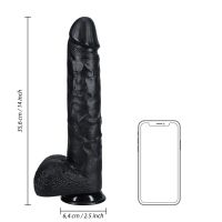RealRock Extra Large Straight - XXL dildo met balzak - 35,5 cm - Zwart, afbeelding 7