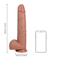 RealRock Extra Large Straight - XXL dildo met balzak - 35,5 cm - Lichtbruin, afbeelding 7