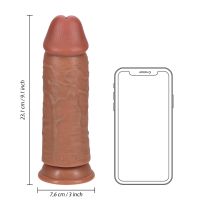RealRock extra dikke rechte dildo zonder ballen - 23 cm - Lichtbruin, afbeelding 7
