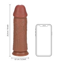 RealRock Extra dik recht dildo zonder balzak - 25,4 cm - Tan, afbeelding 7