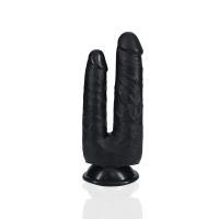 RealRock Double Trouble Dubbele dildo - 12,7/15,2 cm - Zwart