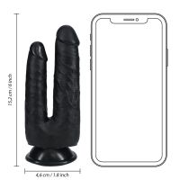 RealRock Double Trouble Dubbele dildo - 12,7/15,2 cm - Zwart, afbeelding 7