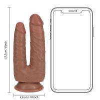 RealRock Double Trouble Dildo - 12,7/15,2 cm - Tan, afbeelding 6