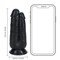 RealRock Two in One dildo - 12,7/15,2 cm - Zwart, afbeelding 6