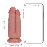 RealRock Two in One dildo - 12,7/15,2 cm - Flesh, afbeelding 7