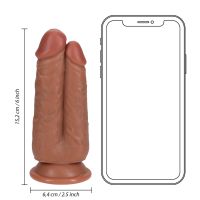 RealRock Two in One dildo - 12,7/15,2 cm - Tan, afbeelding 6