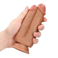 RealRock Two in One dildo - 12,7/15,2 cm - Tan, afbeelding 7