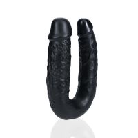 RealRock U-vormige dubbele dildo - 12,7 cm - Zwart