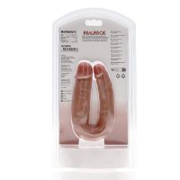 RealRock U-Shaped Dubbele dildo - 12,7 cm - Tan, afbeelding 3
