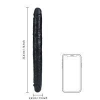 RealRock Slim Dubbele dildo - 35,6 cm - Zwart, afbeelding 6