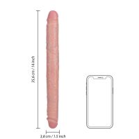 RealRock Slim Dubbele dildo - 35,6 cm - Flesh, afbeelding 6