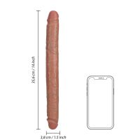 RealRock Slim Dubbele dildo - 35,6 cm - Tan, afbeelding 7