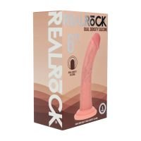 RealRock Dual Density gebogen realistische siliconen dildo met zuignap - 15,5 cm - Huidskleur, afbeelding 5