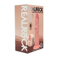 RealRock Dual Density realistische siliconen dildo met glijdende huid - 20,5 cm - Huidskleur, afbeelding 6