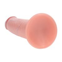 RealRock Dual Density realistische siliconen dildo met glijdende huid - 20,5 cm - Huidskleur, afbeelding 4