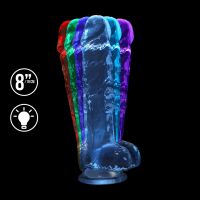 RealRock oplaadbare LED dildo met zuignap - 22 cm - Transparant