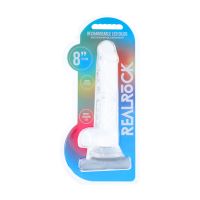 RealRock oplaadbare LED dildo met zuignap - 22 cm - Transparant, afbeelding 2