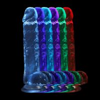 RealRock oplaadbare LED dildo met zuignap - 22 cm - Transparant, afbeelding 5