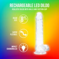 RealRock oplaadbare LED dildo met zuignap - 22 cm - Transparant, afbeelding 6