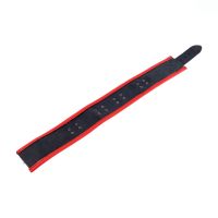 Red Leather Leren halsband met 3 D-ringen - Rood/Zwart, afbeelding 4