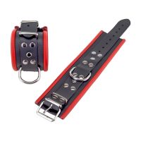 Red Leather Leren handboeien - Rood/Zwart, afbeelding 2