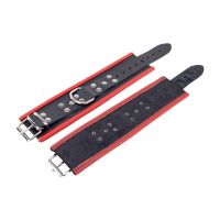 Red Leather Leren handboeien - Rood/Zwart, afbeelding 3