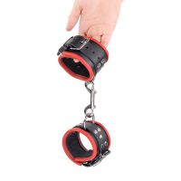 Red Leather Leren handboeien - Rood/Zwart, afbeelding 5