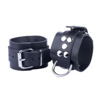 Red Leather Ultra leren handboeien - Zwart