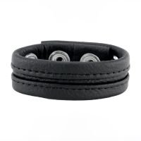 Red Leather Verstelbare Leren Cockring - Zwart, afbeelding 2