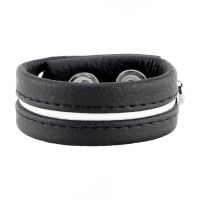 Red Leather verstelbare leren cockring - Wit, afbeelding 2