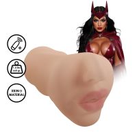 XKIN by Shots Superheroes Crimson Hex Vibrerende Masturbator - Tan