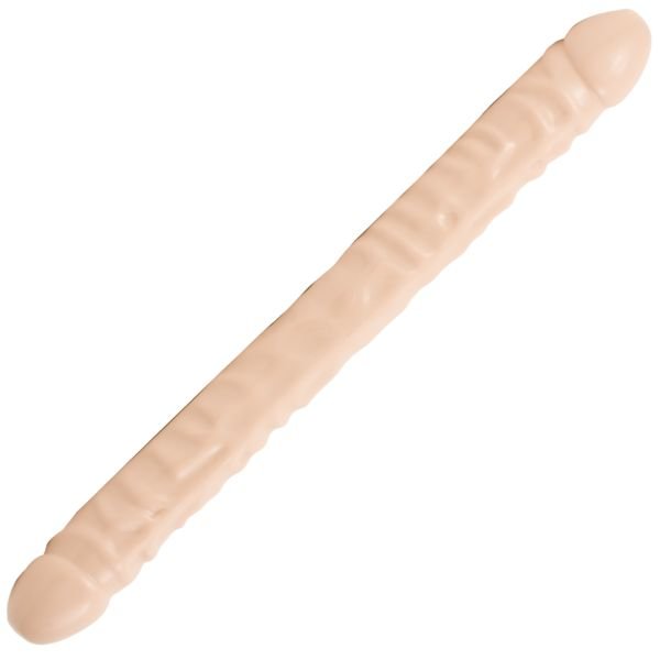 Doc Johnson Veined Double Header - Dubbele dildo - 45 cm - Wit