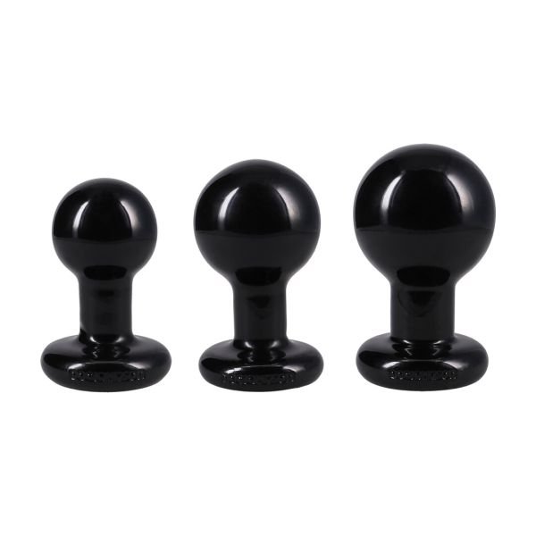 Doc Johnson The Classic - Ronde Buttplug - Set van 3 - Zwart